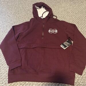 Mississippi State Bulldogs Hoodie Sweatshirt Colosseum 1/2 Zip W/Pockets Medium